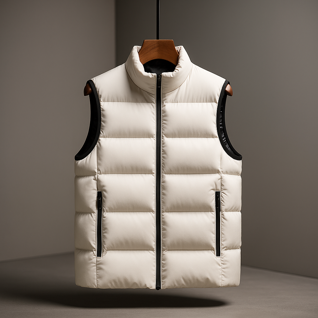 Roman - Men's Quilted Puffer Vest with Side Zip Pockets