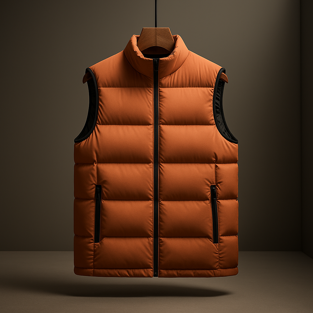 Roman - Men's Quilted Puffer Vest with Side Zip Pockets