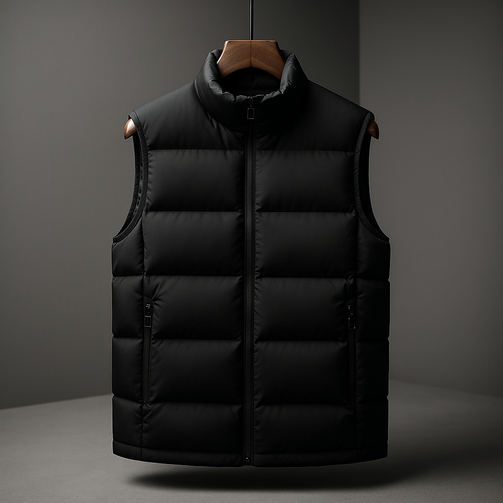 Roman - Men's Quilted Puffer Vest with Side Zip Pockets