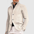 Roman - Men's Ribbed Cardigan Jacket with Button Closure