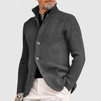 Roman - Men's Ribbed Cardigan Jacket with Button Closure