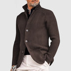 Roman - Men's Ribbed Cardigan Jacket with Button Closure