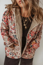 Rosalie - Women's Floral Paisley Blazer with Sherpa Lining