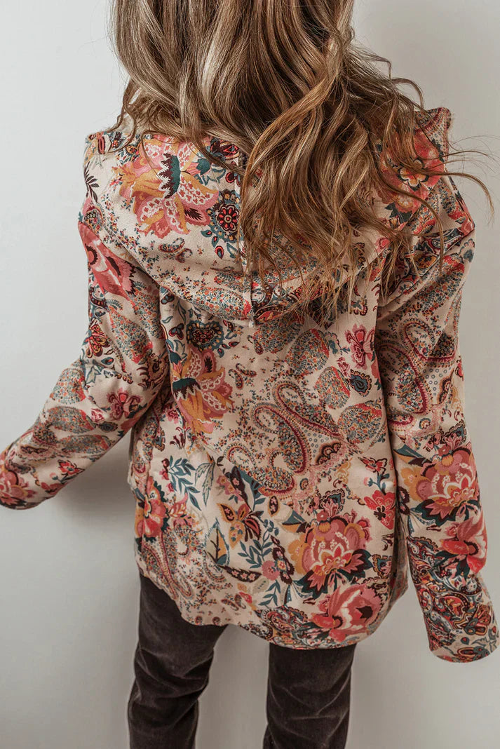 Rosalie - Women's Floral Paisley Blazer with Sherpa Lining