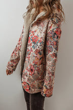 Rosalie - Women's Floral Paisley Blazer with Sherpa Lining