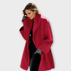 Rosalie - Women's Wool-Blend Coat with Attached Hood
