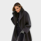 Rosalie - Women's Wool-Blend Coat with Attached Hood