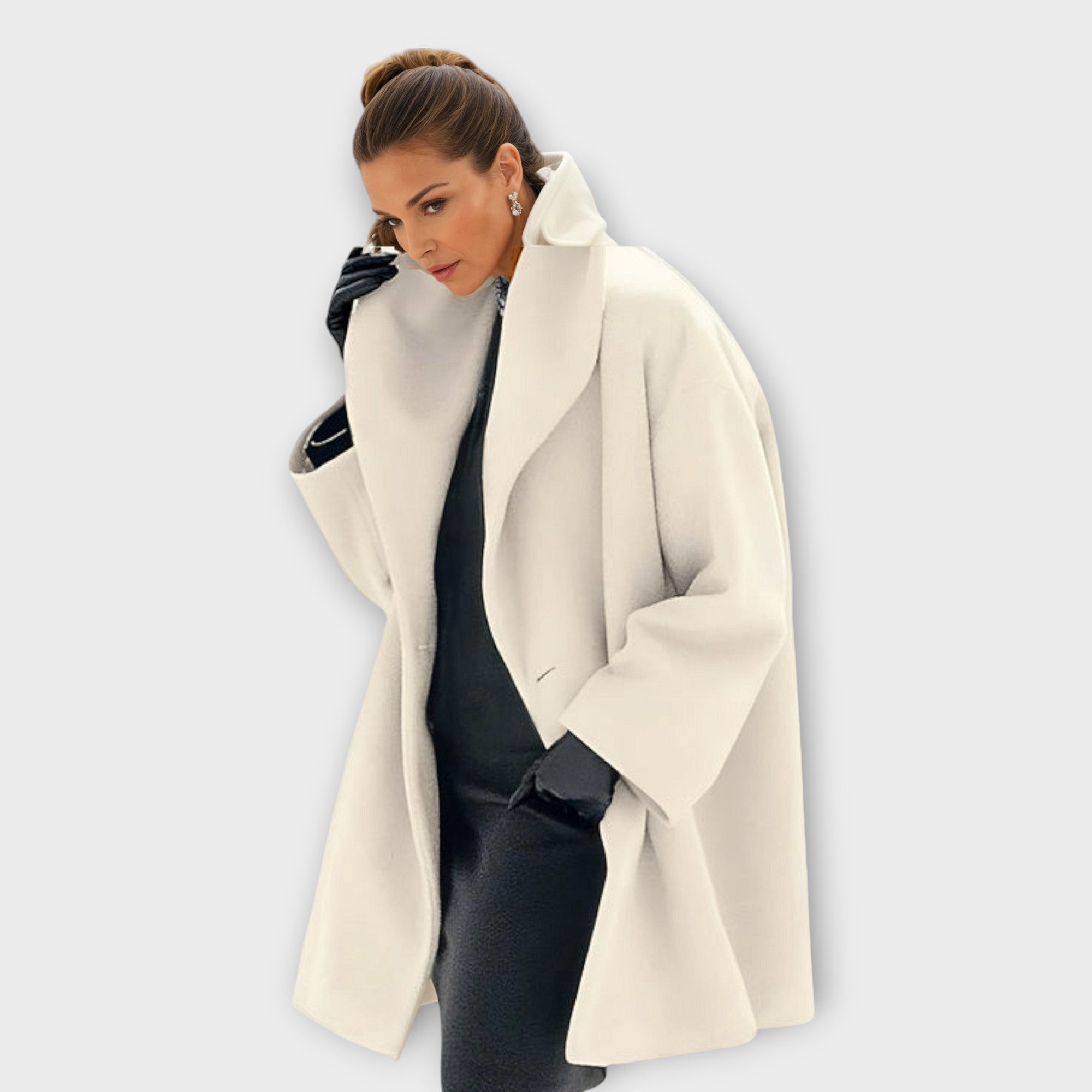 Rosalie - Women's Wool-Blend Coat with Attached Hood