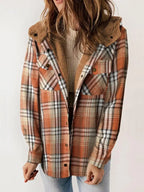 Rosalind - Women's Plaid Shacket with Hood