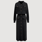 Rosemary - Women's Pocket-Detail Knit Blazer and Skirt Set