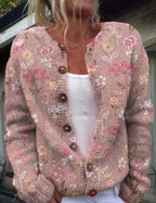 Rosetta - Women's Floral Button-Front Cardigan