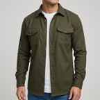 Rowan - Men's Woven Overshirt with Dual Chest Pockets