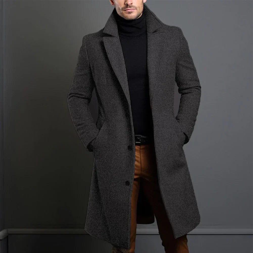 Santiago - Men's Notch-Lapel Wool Overcoat