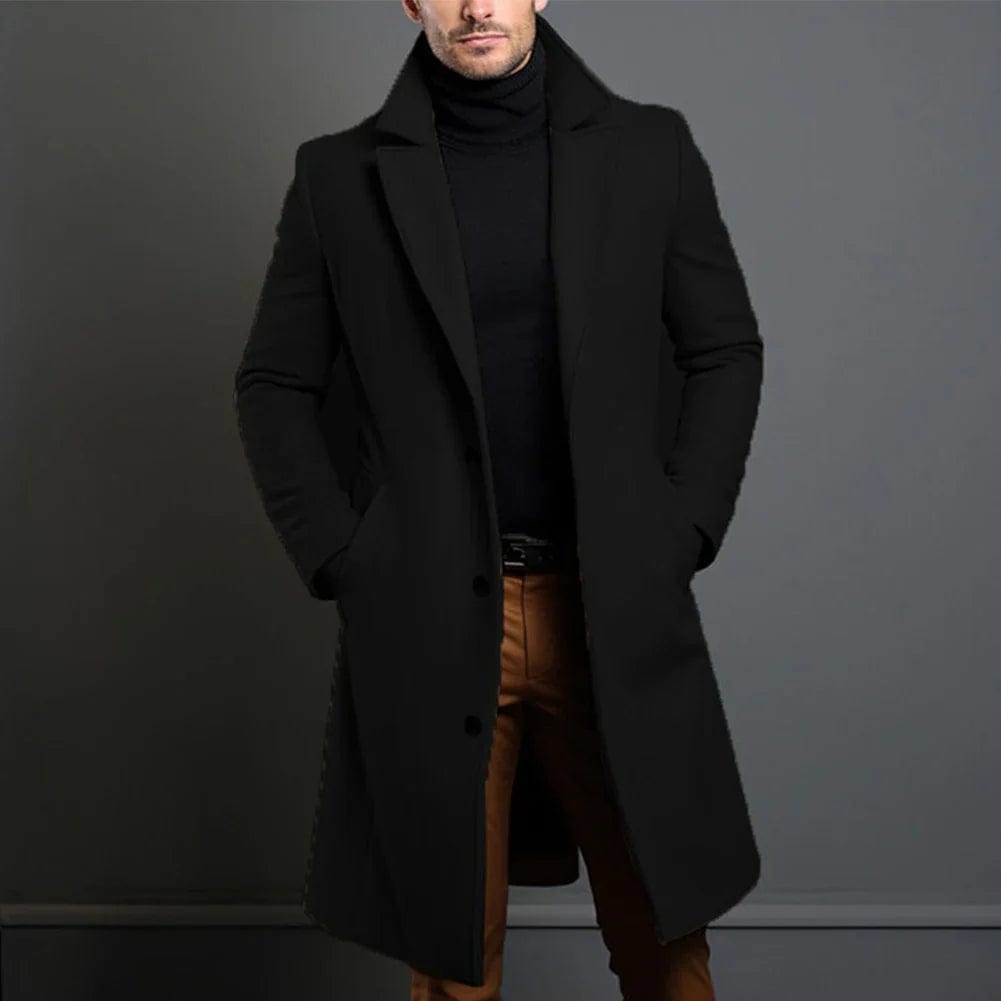 Santiago - Men's Notch-Lapel Wool Overcoat