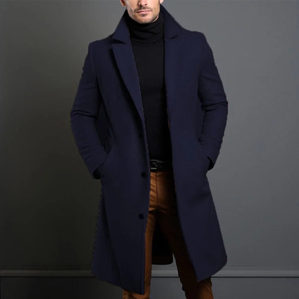 Santiago - Men's Notch-Lapel Wool Overcoat