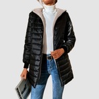 Sasha - Women's Quilted Puffer Coat with Sherpa-Lined Hood