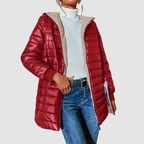Sasha - Women's Quilted Puffer Coat with Sherpa-Lined Hood
