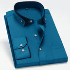 Silas - Men's Contrast Trim Button-Down Dress Shirt