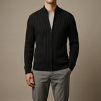 Silas - Men's Ribbed Full-Zip Cardigan Sweater