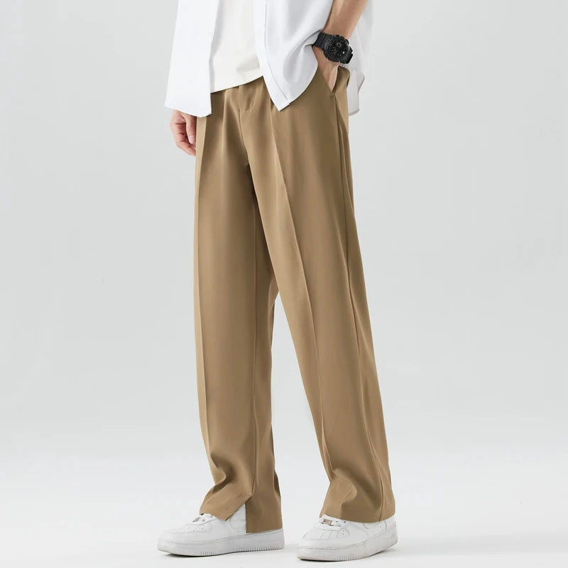 Silas - Men's Wide-Leg Relaxed Trousers with Zip Fly