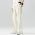 Silas - Men's Wide-Leg Relaxed Trousers with Zip Fly