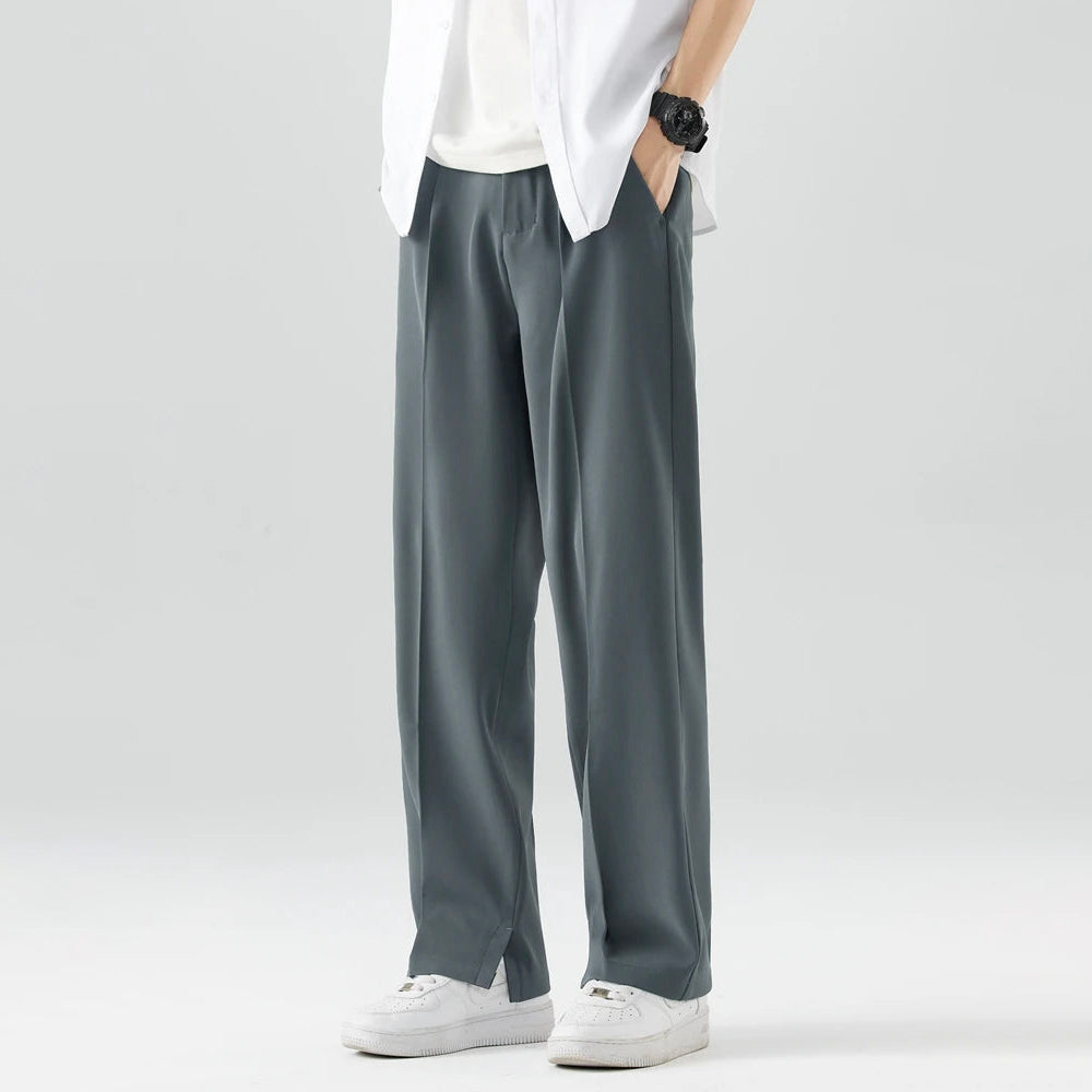 Silas - Men's Wide-Leg Relaxed Trousers with Zip Fly