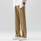 Silas - Men's Wide-Leg Relaxed Trousers with Zip Fly