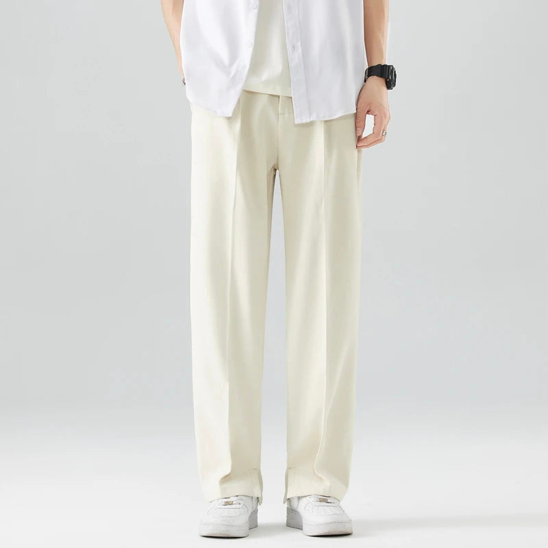 Silas - Men's Wide-Leg Relaxed Trousers with Zip Fly