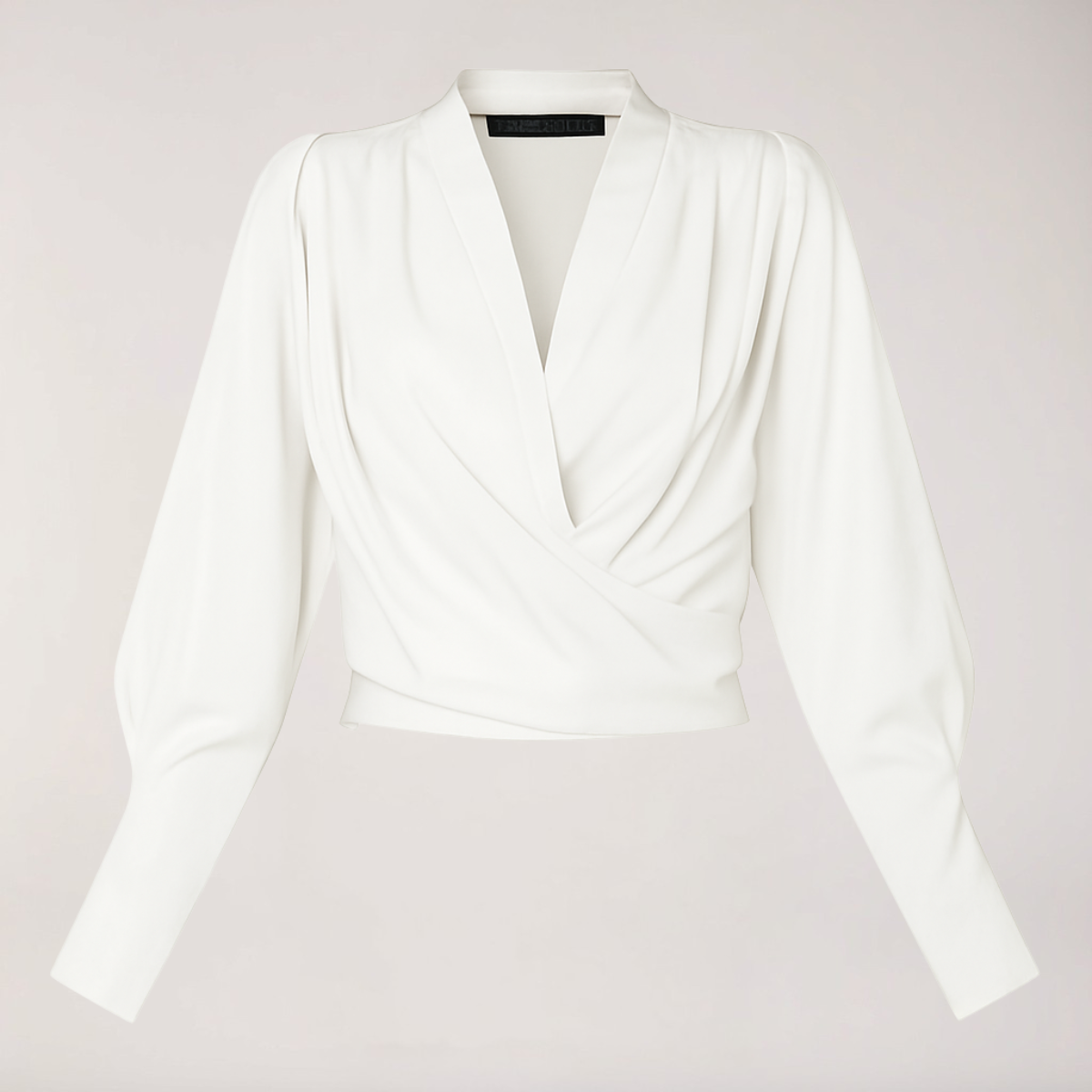Svetlana - Women's V-Neck Blouse with Voluminous Puff Sleeves