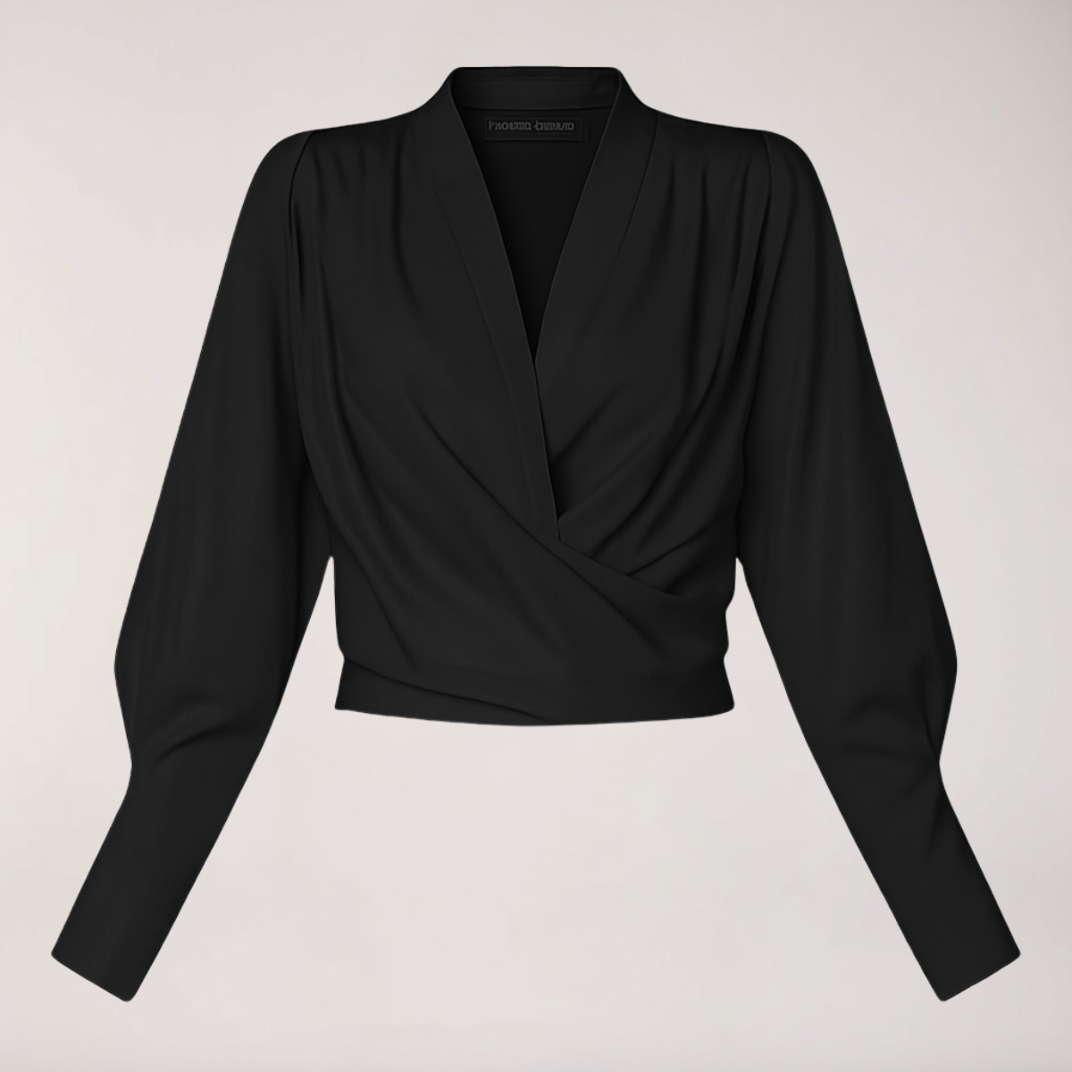 Svetlana - Women's V-Neck Blouse with Voluminous Puff Sleeves