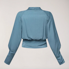 Svetlana - Women's V-Neck Blouse with Voluminous Puff Sleeves