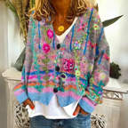 Tabitha - Women's Oversized Printed Cardigan with Button Front