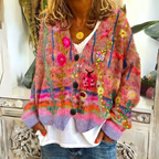 Tabitha - Women's Oversized Printed Cardigan with Button Front