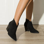 Tabitha - Women's Pointed-Toe Block Heel Ankle Boots