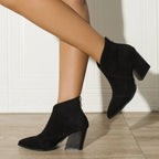 Tabitha - Women's Pointed-Toe Block Heel Ankle Boots