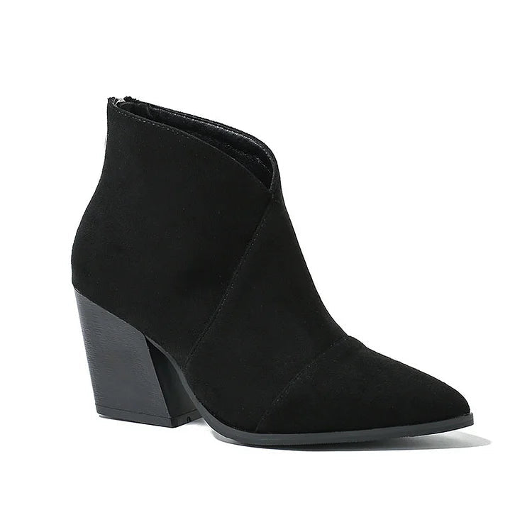 Tabitha - Women's Pointed-Toe Block Heel Ankle Boots