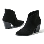 Tabitha - Women's Pointed-Toe Block Heel Ankle Boots