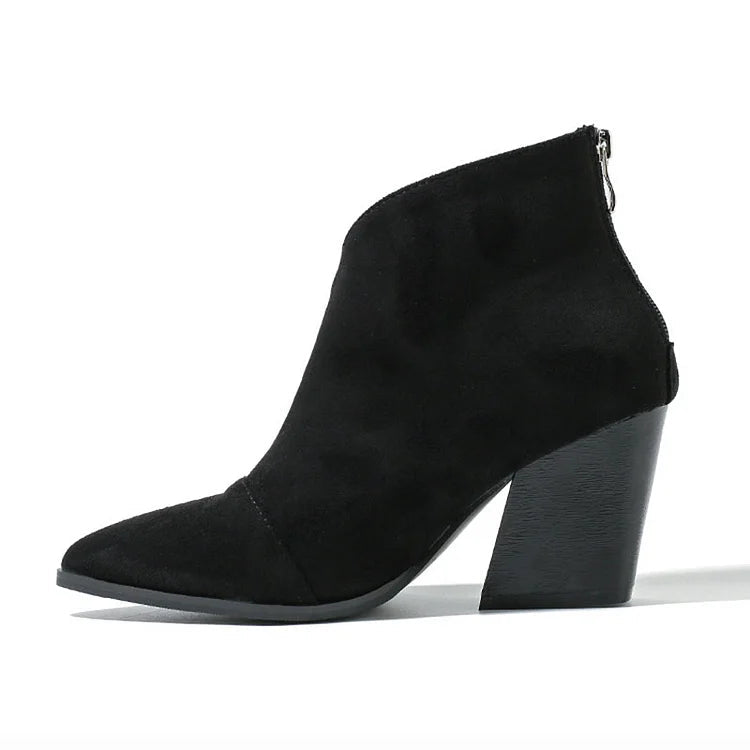 Tabitha - Women's Pointed-Toe Block Heel Ankle Boots