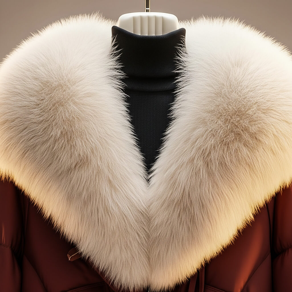 Theodora - Women's Quilted Puffer Jacket with Faux Fur Collar