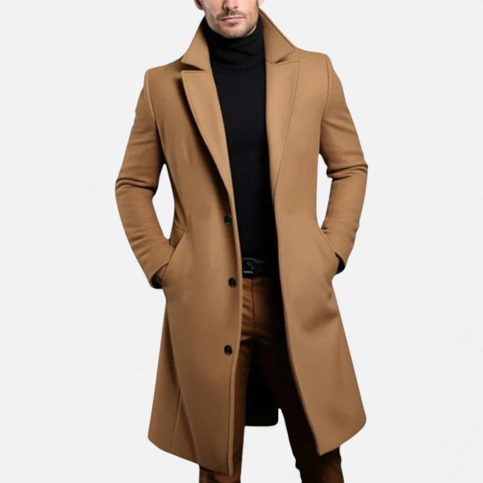 Timothy - Men's Wool-Blend Tailored Topcoat