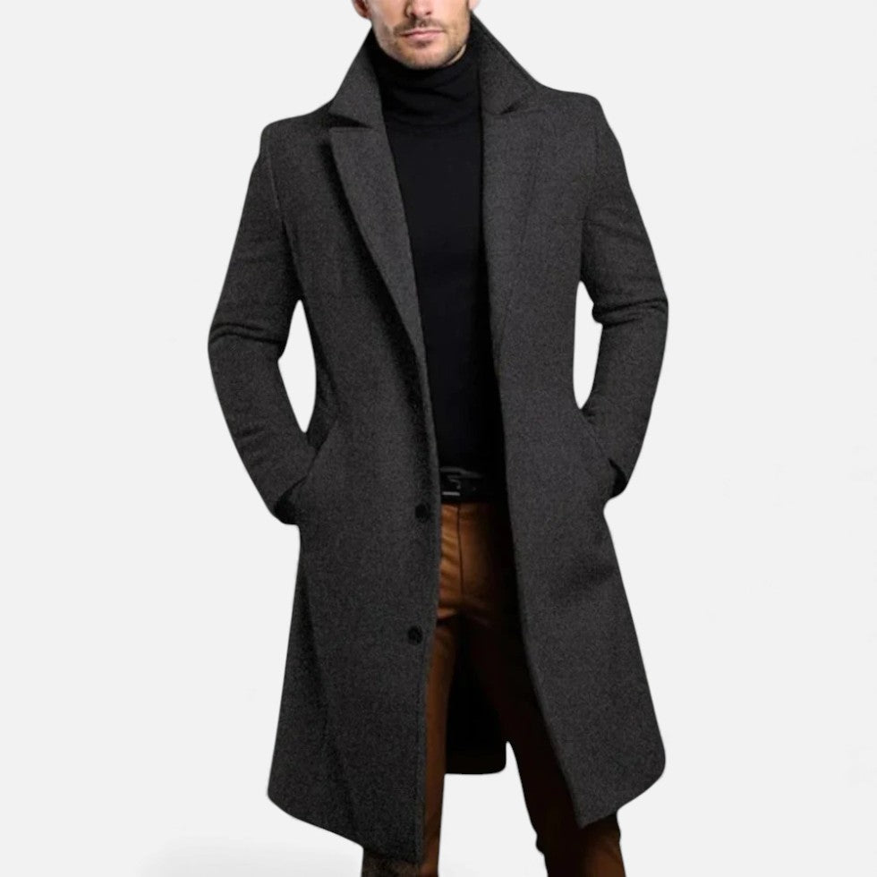 Timothy - Men's Wool-Blend Tailored Topcoat