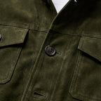 Tobias - Men's Faux-Suede Button-Front Jacket with Chest Pockets