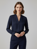 Valerie - Women's Wrap Blouse with Voluminous Sleeves