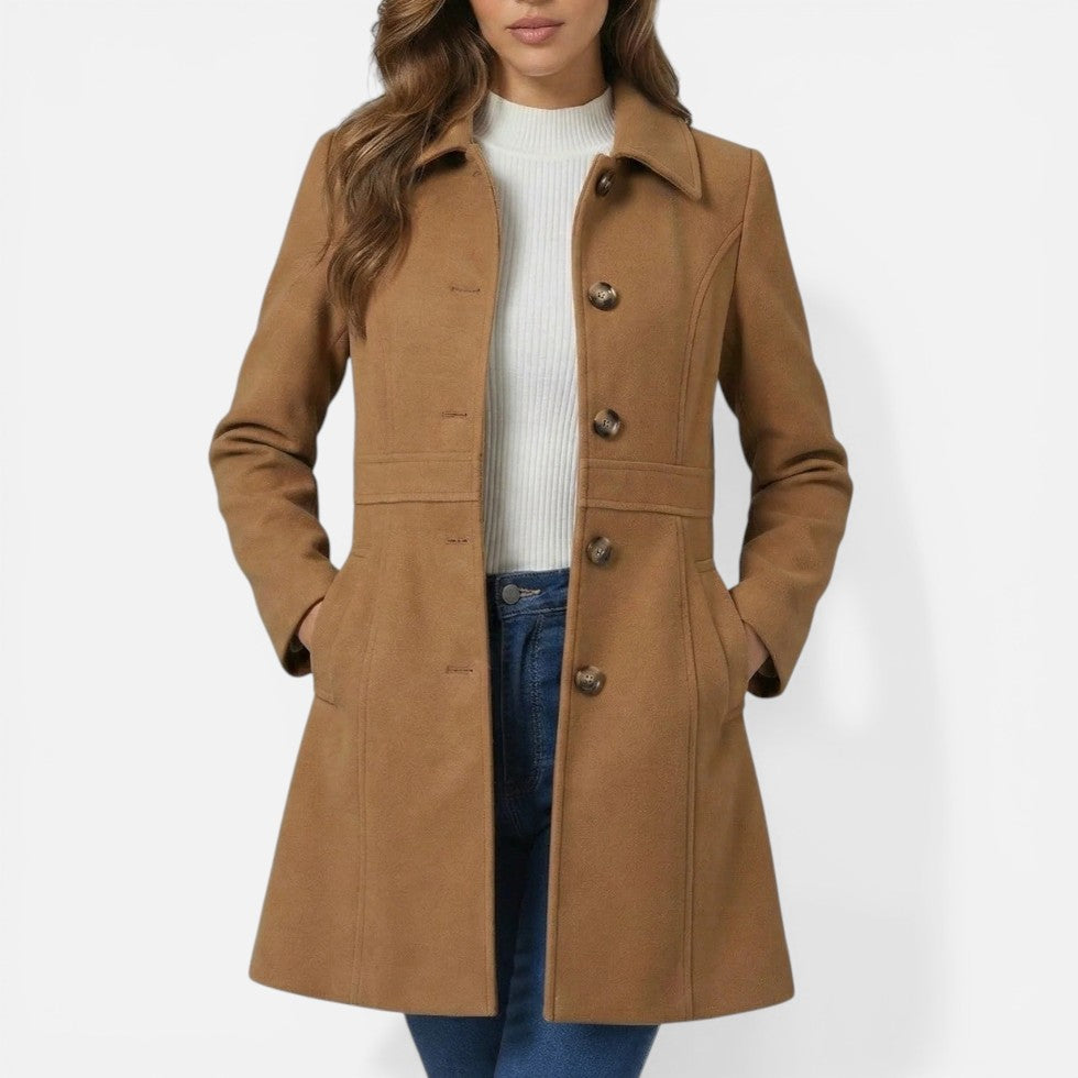 Venetia - Women's Button-Front Tailored Coat