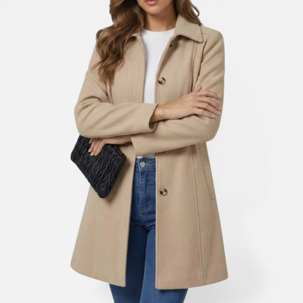 Venetia - Women's Button-Front Tailored Coat