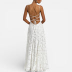 Venetia - Women's Lace Spaghetti-Strap Evening Gown