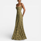 Venetia - Women's Lace Spaghetti-Strap Evening Gown