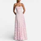 Venetia - Women's Lace Spaghetti-Strap Evening Gown