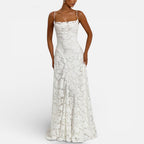Venetia - Women's Lace Spaghetti-Strap Evening Gown