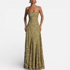 Venetia - Women's Lace Spaghetti-Strap Evening Gown